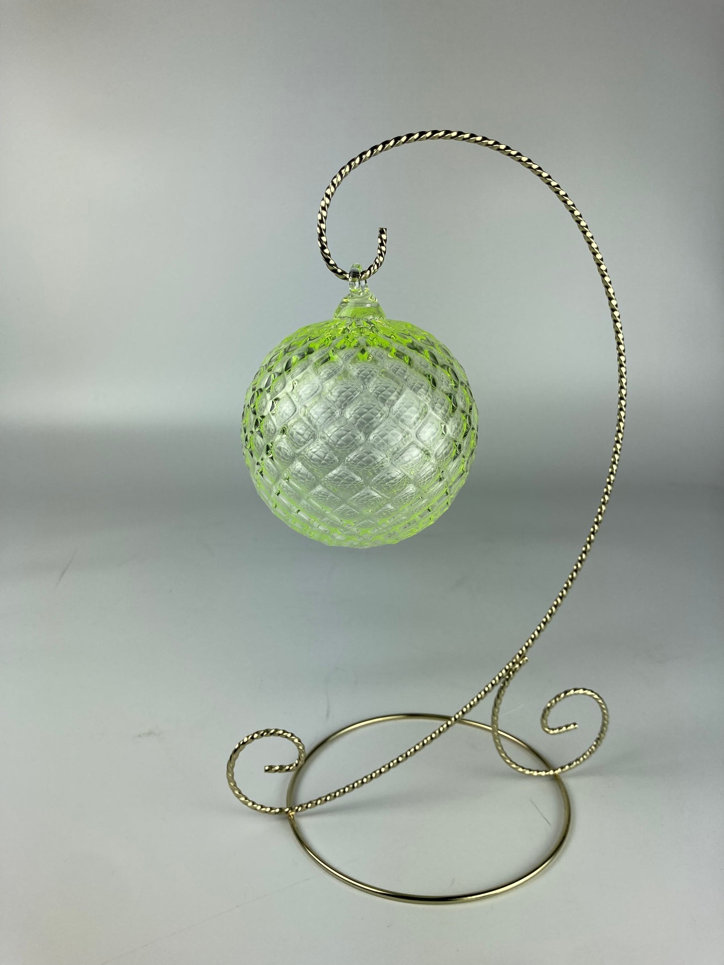 Uranium Glass Pineapple Ornament