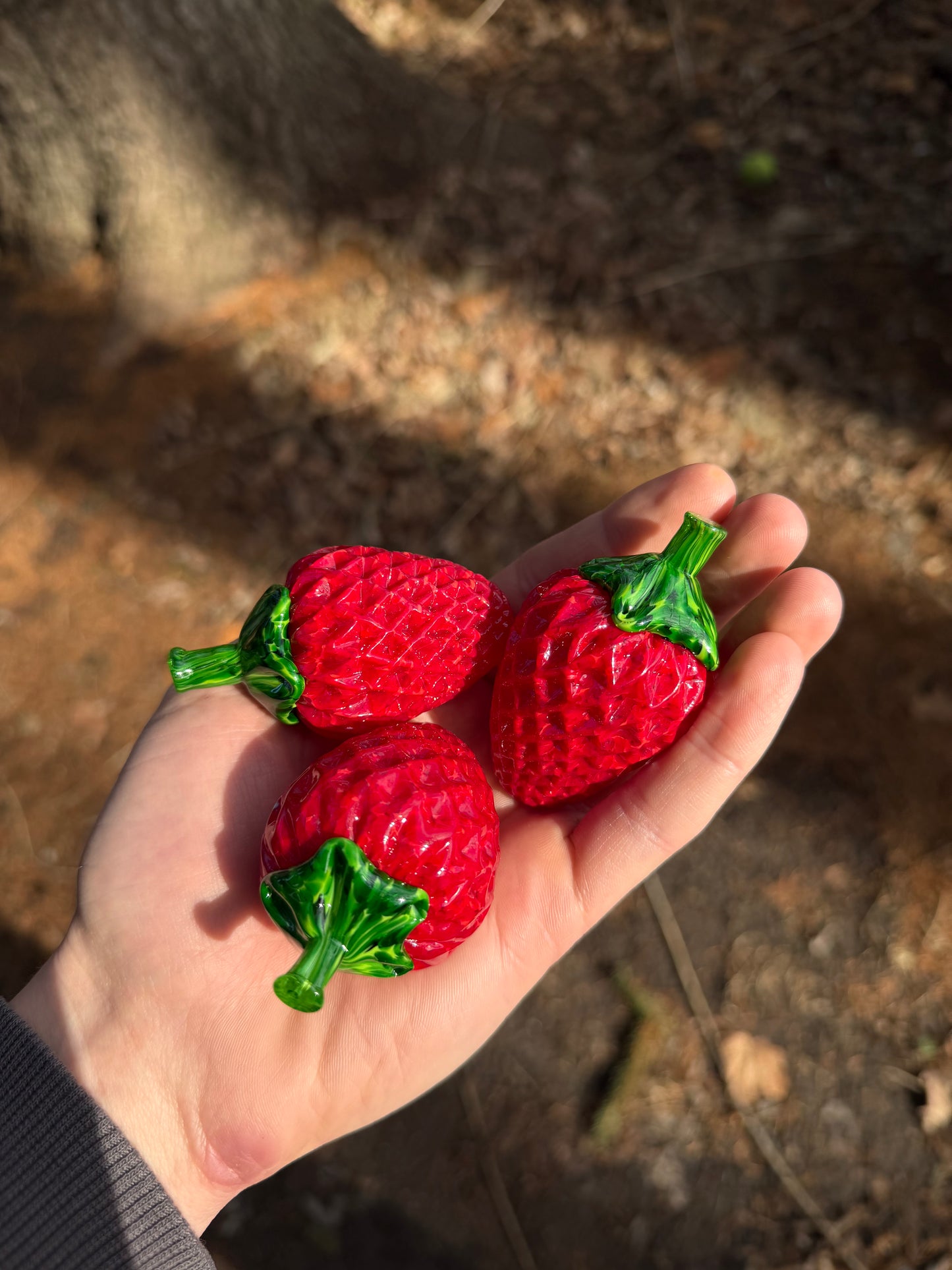 Solid Glass Strawberry