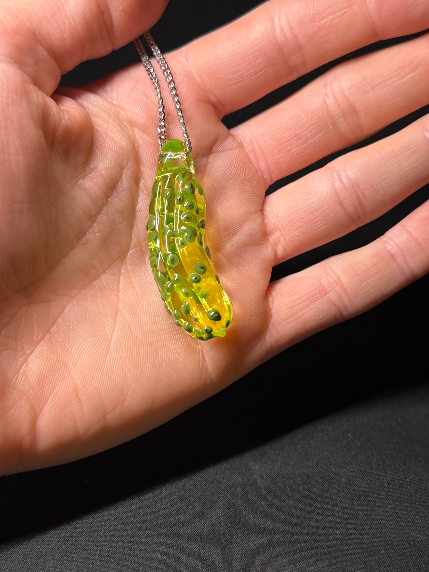 Uranium Glass Pickle Pendant