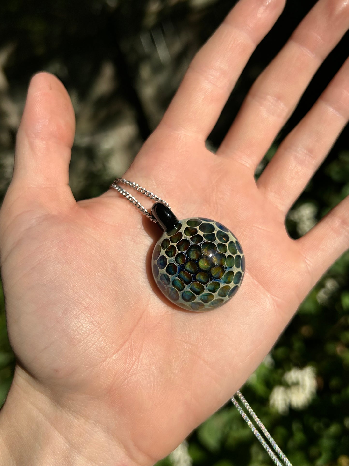 Silver Green Pendant (With Uranium Glass)