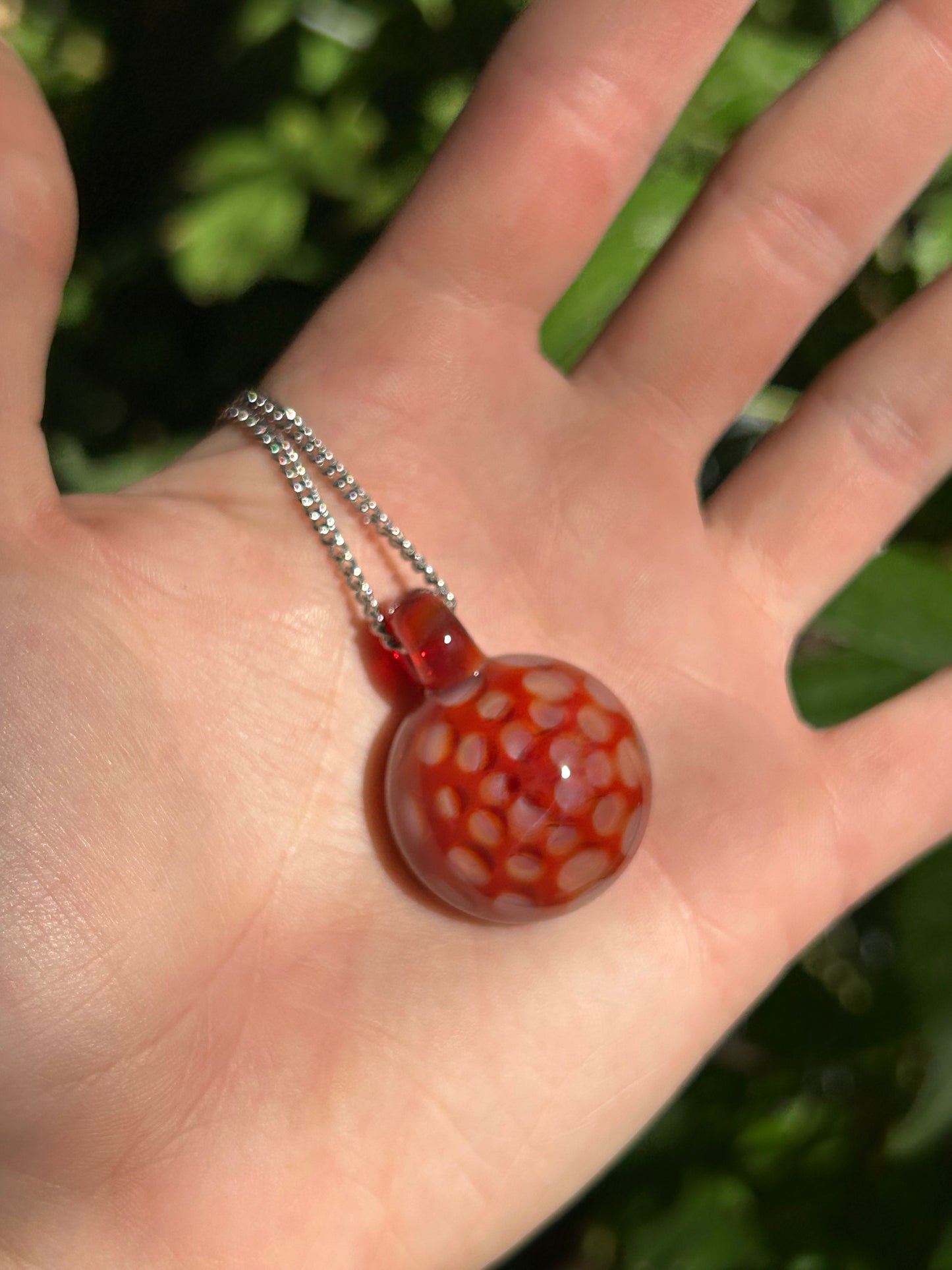 Red Opaline Pendant (With Rainbow UV)