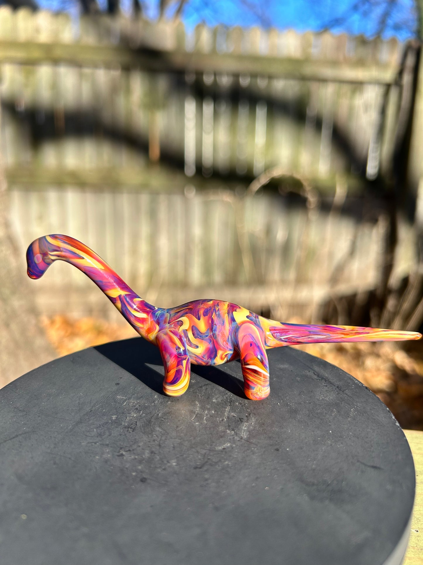Bright Amber Purple Dino