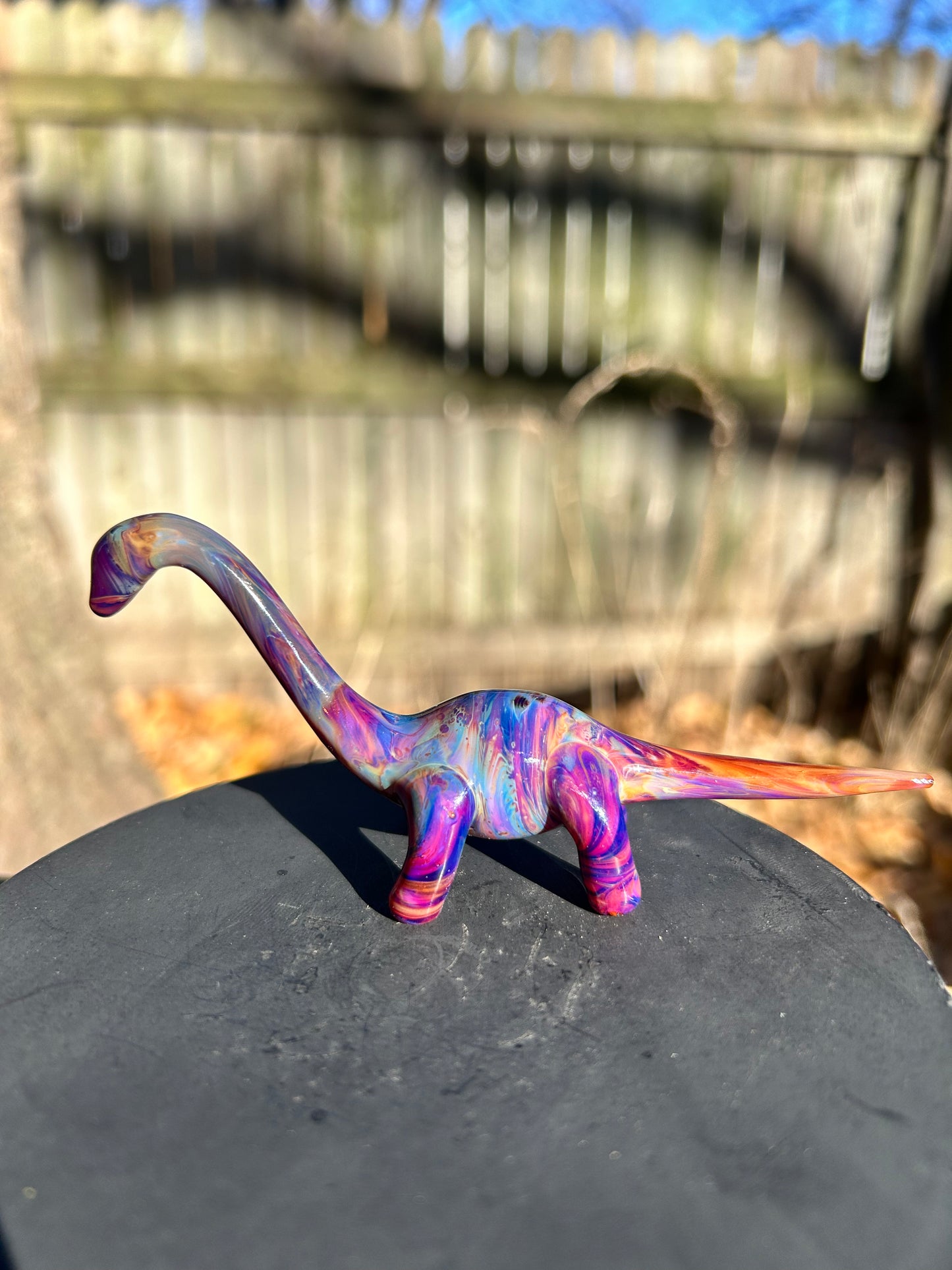 Bright Amber Purple Dino