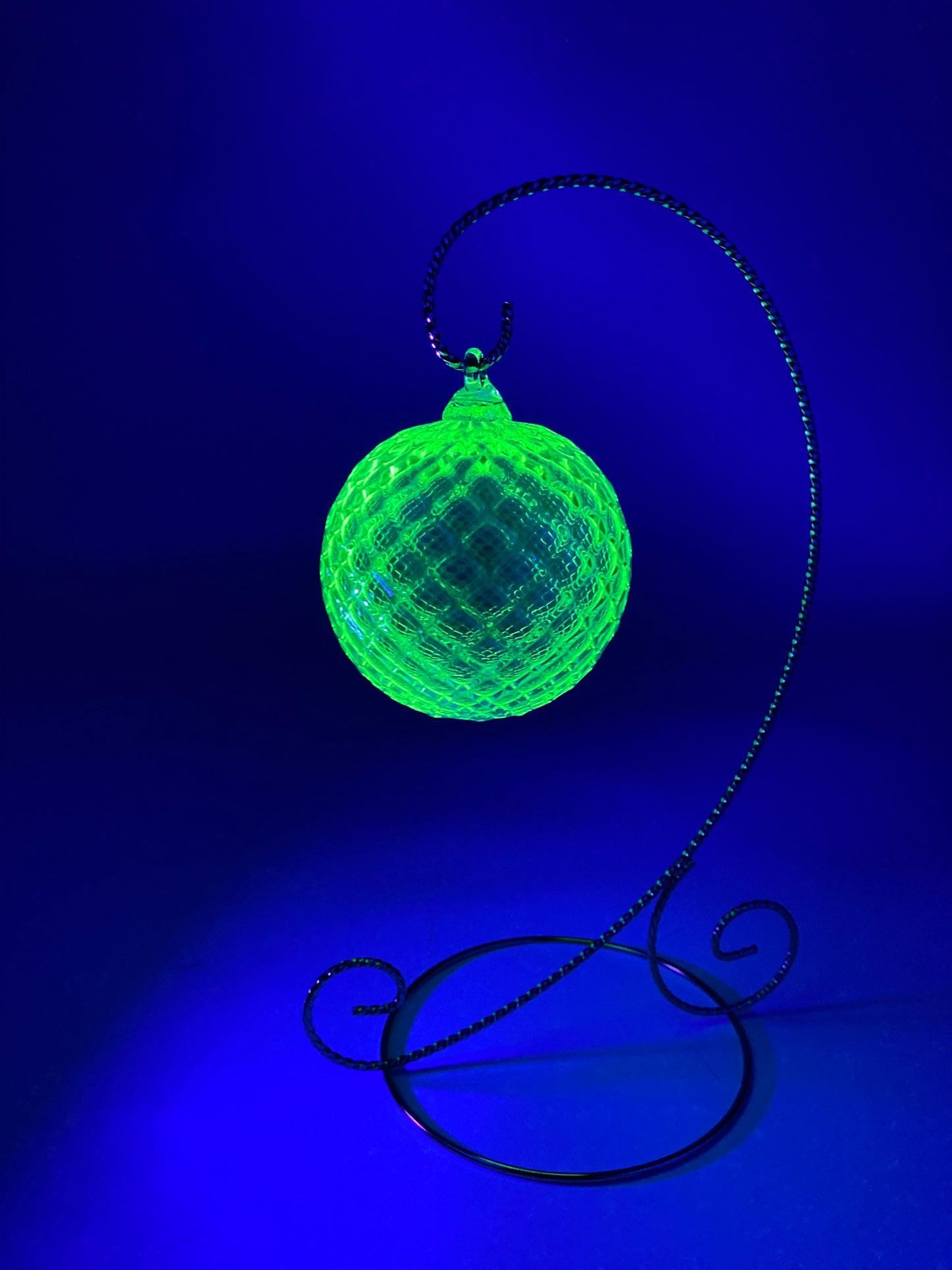Uranium Glass Pineapple Ornament