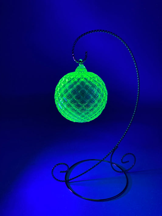 Uranium Glass Pineapple Ornament
