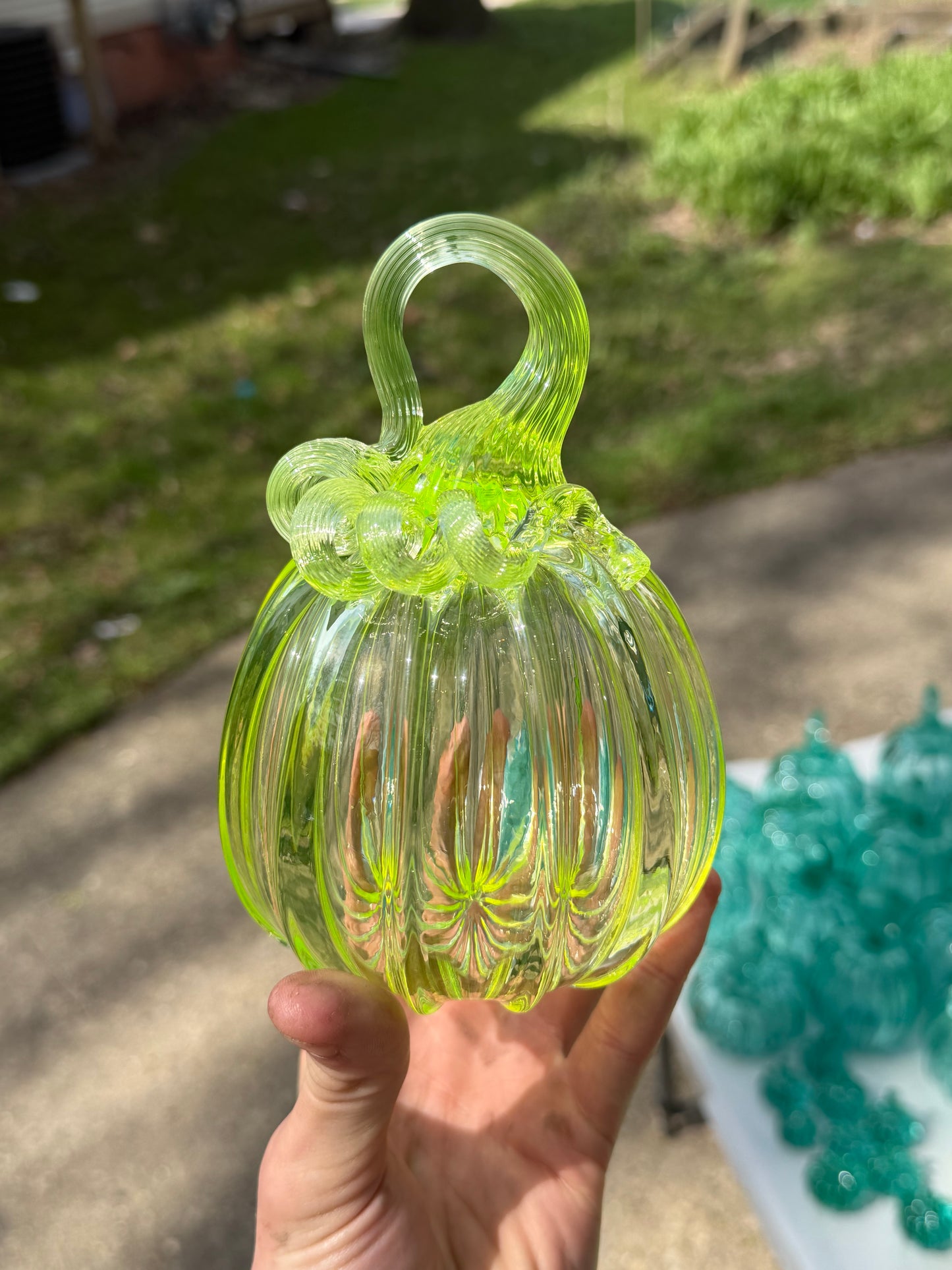 Uranium glass pumpkin