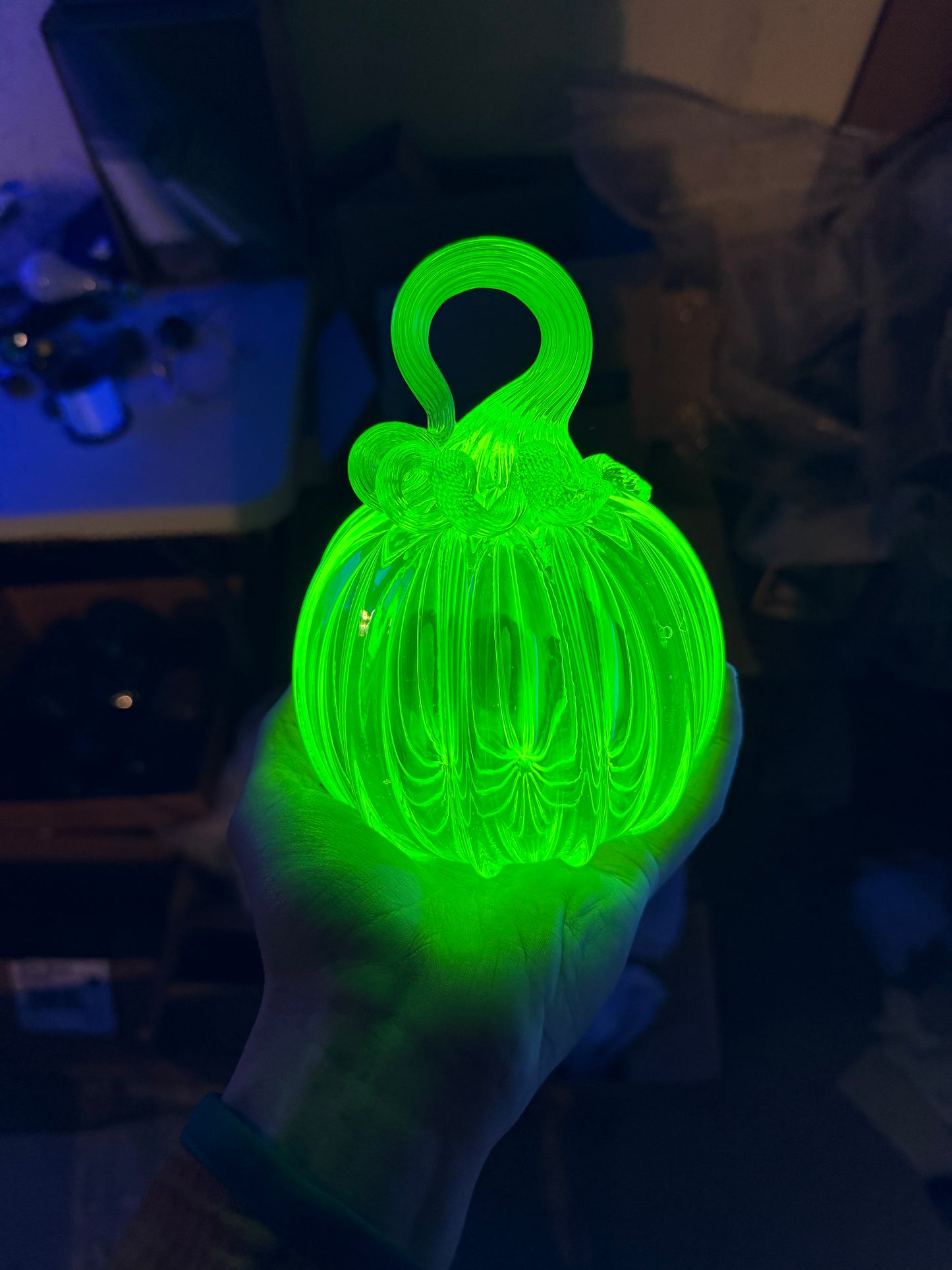 Uranium glass pumpkin