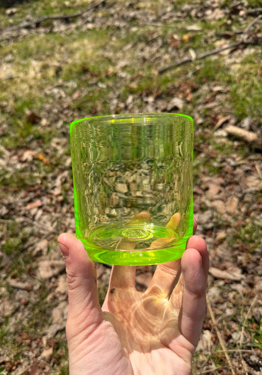 Uranium Glass Rocks Glass (10oz)