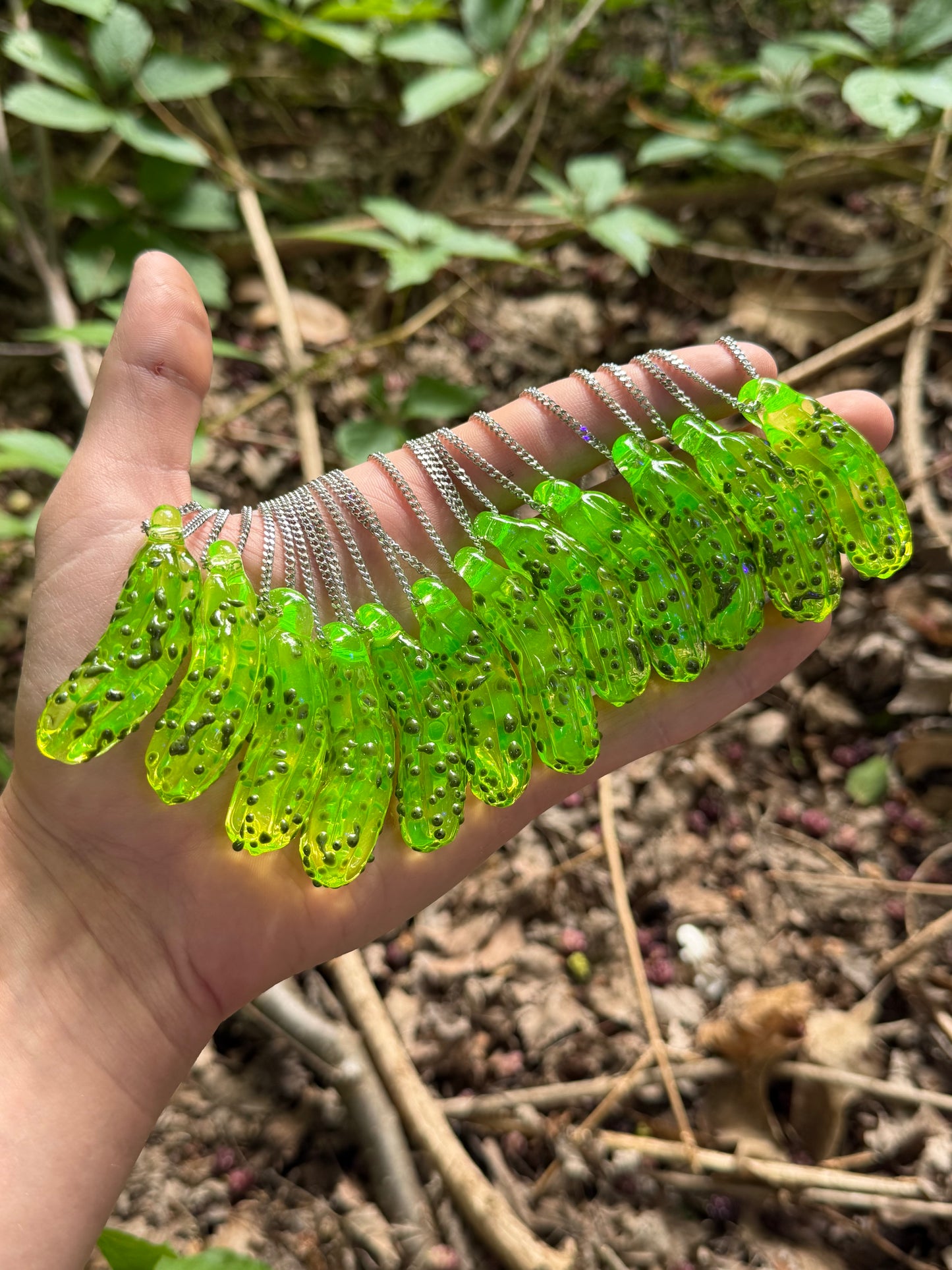 Uranium Glass Pickle Pendant