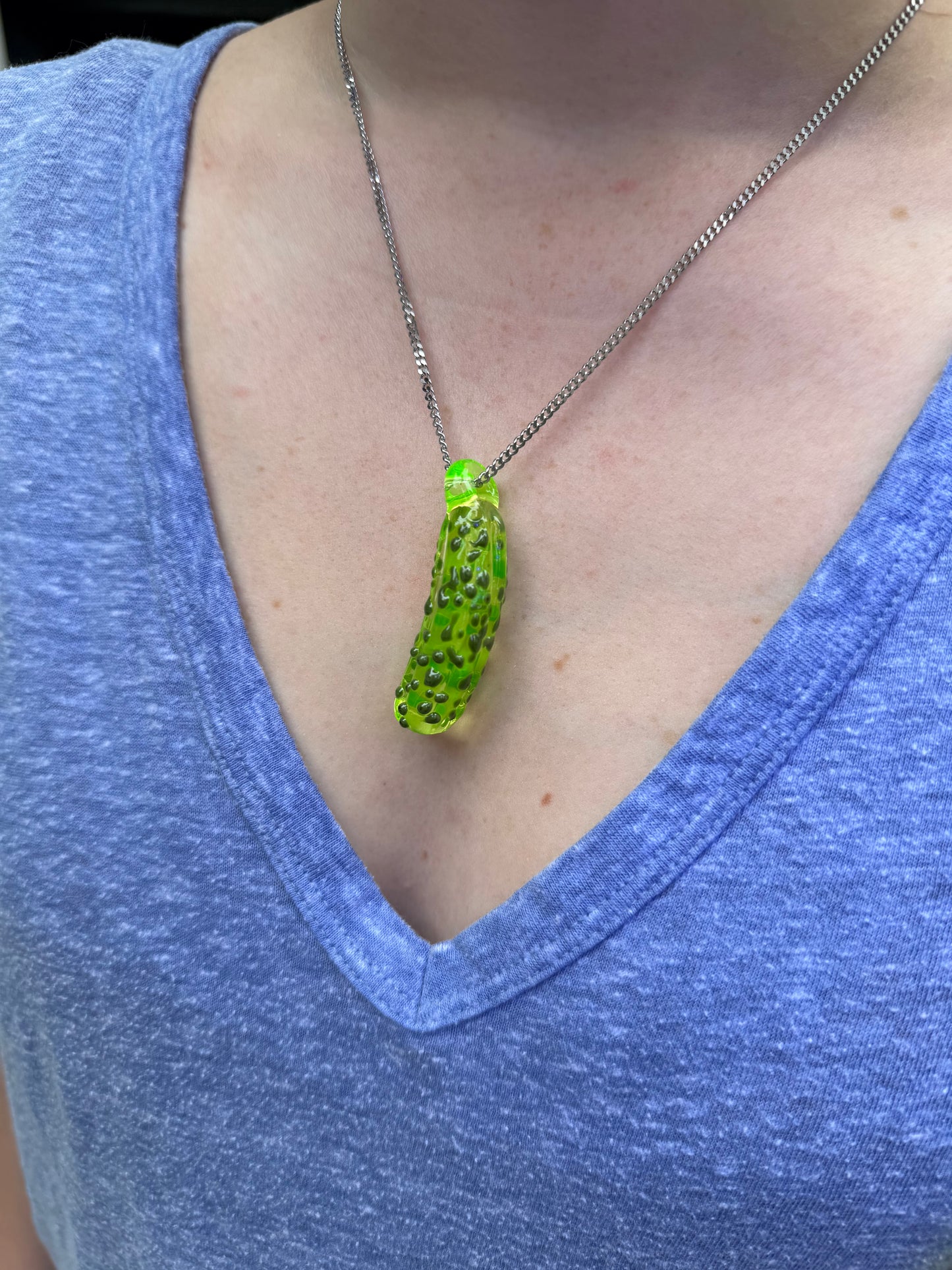 Uranium Glass Pickle Pendant