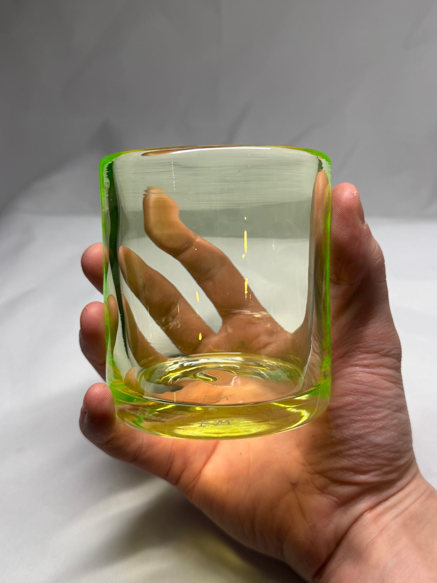 Uranium Glass Rocks Glass (10oz)