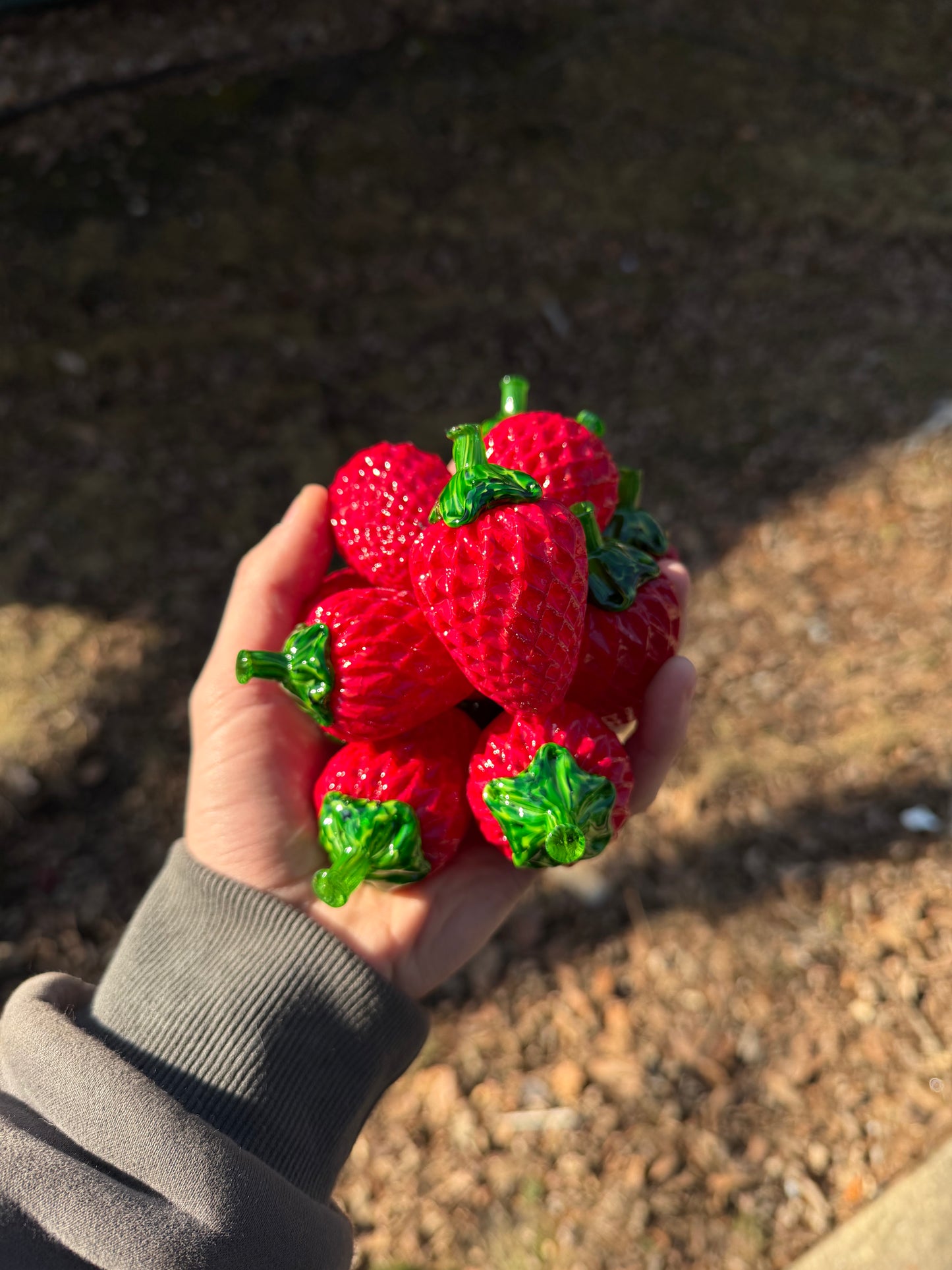 Solid Glass Strawberry