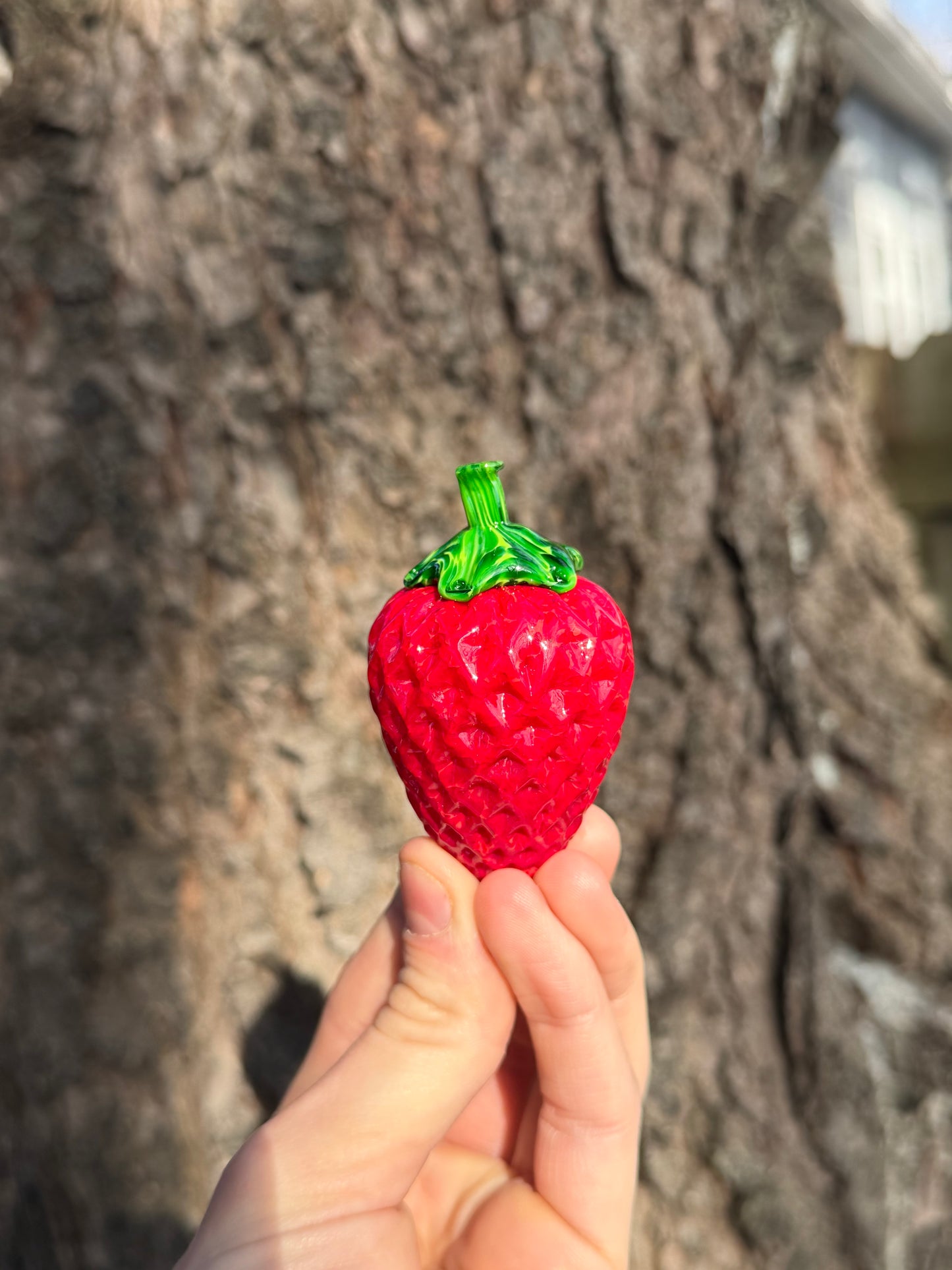 Solid Glass Strawberry