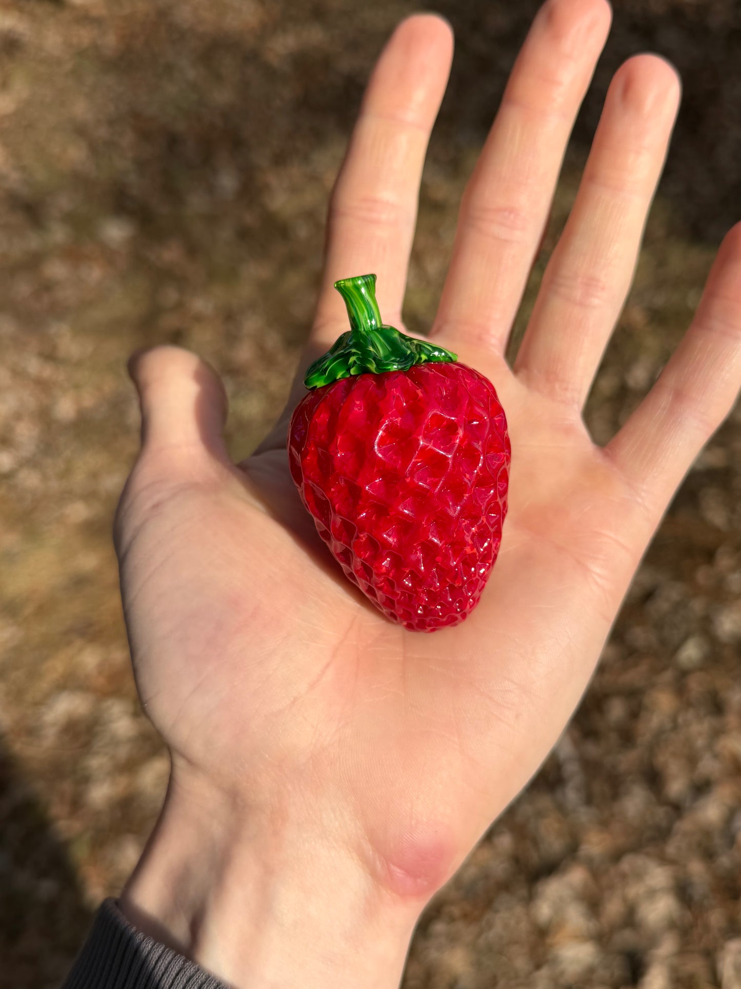 Solid Glass Strawberry