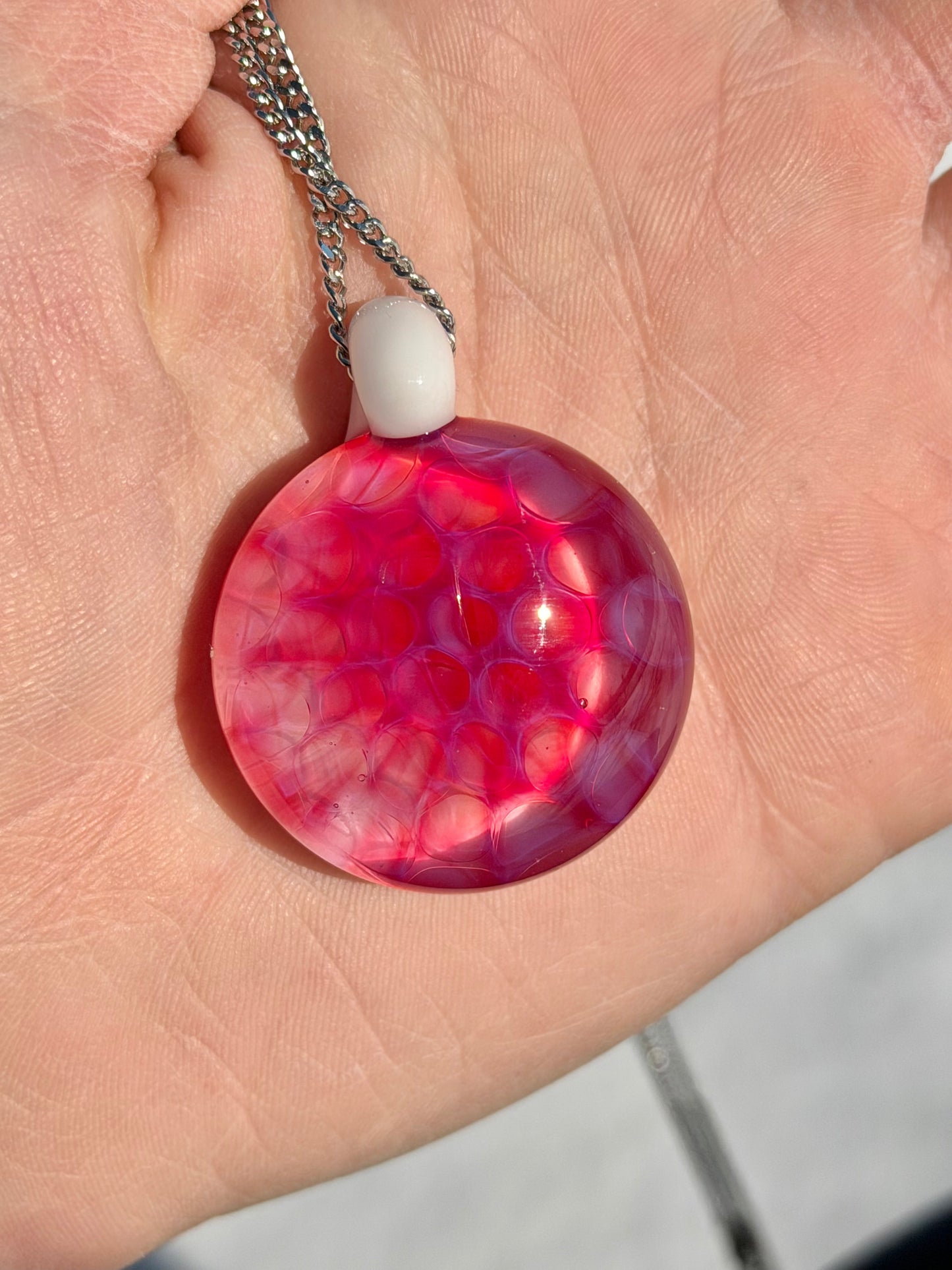 Pink and White Pendant