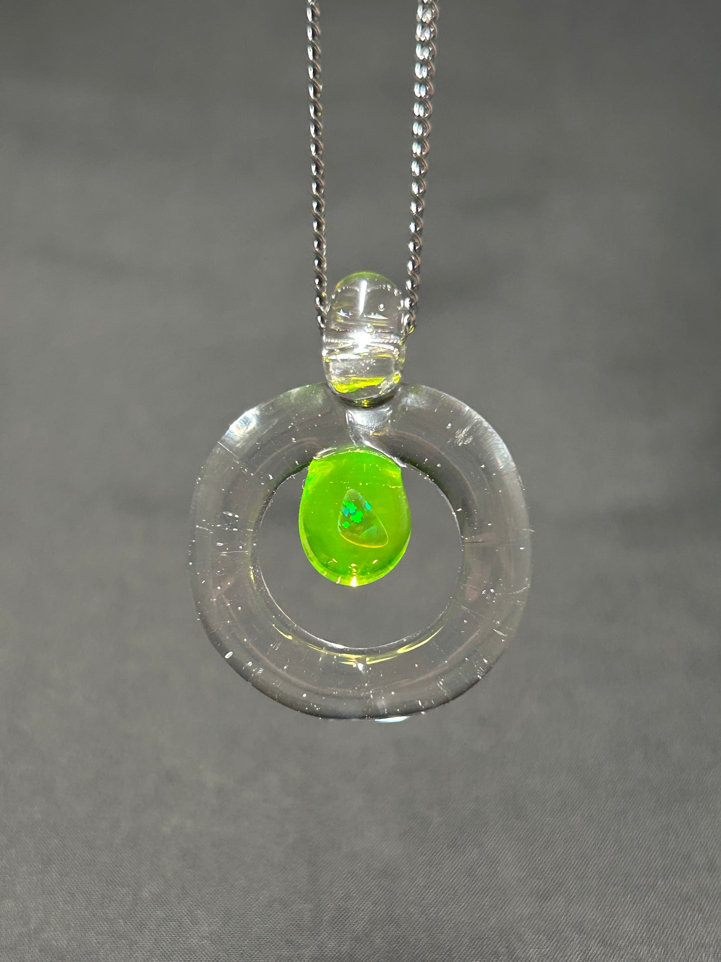 Banded UV Pendant with Encased Opal