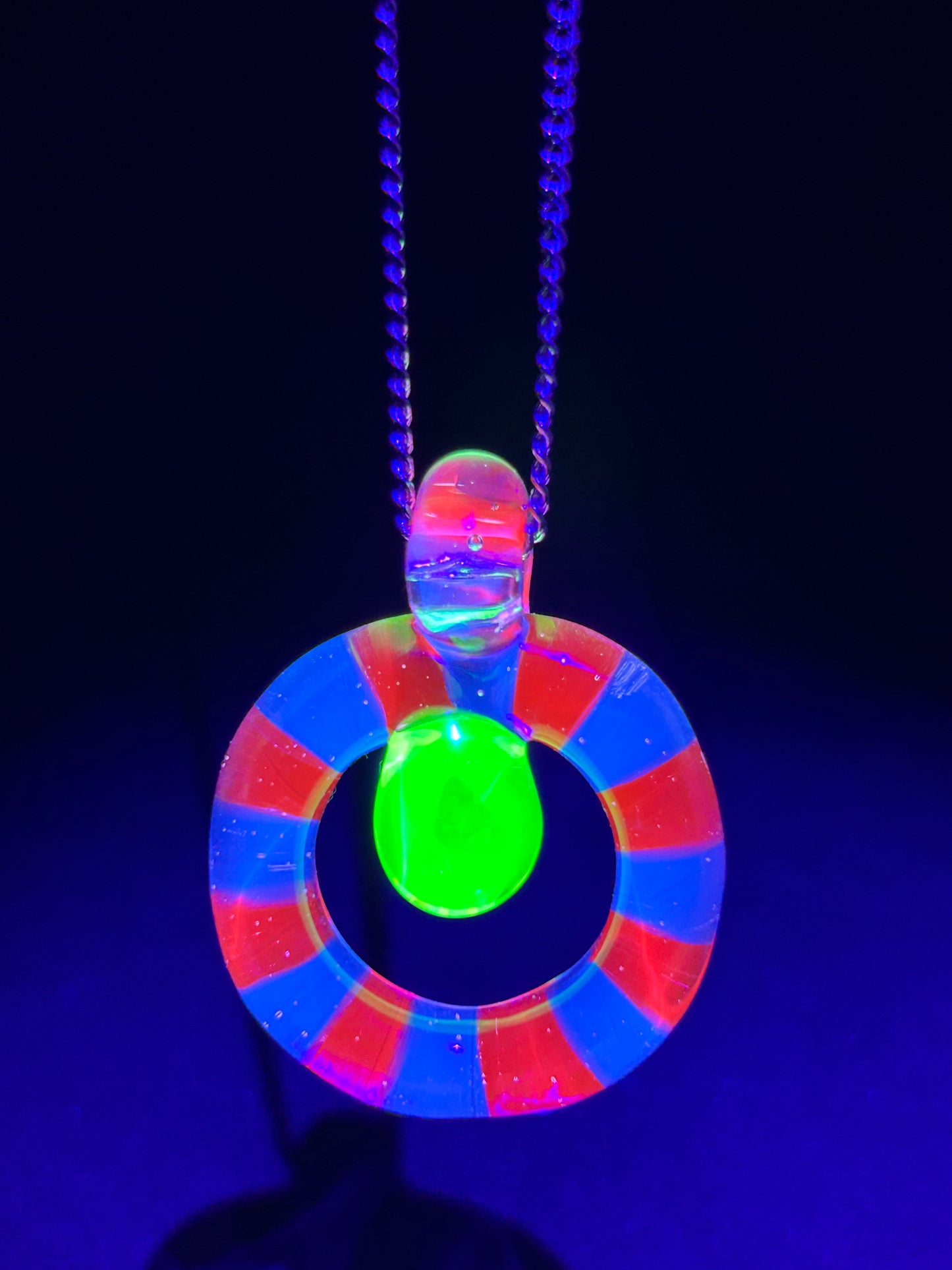 Banded UV Pendant with Encased Opal