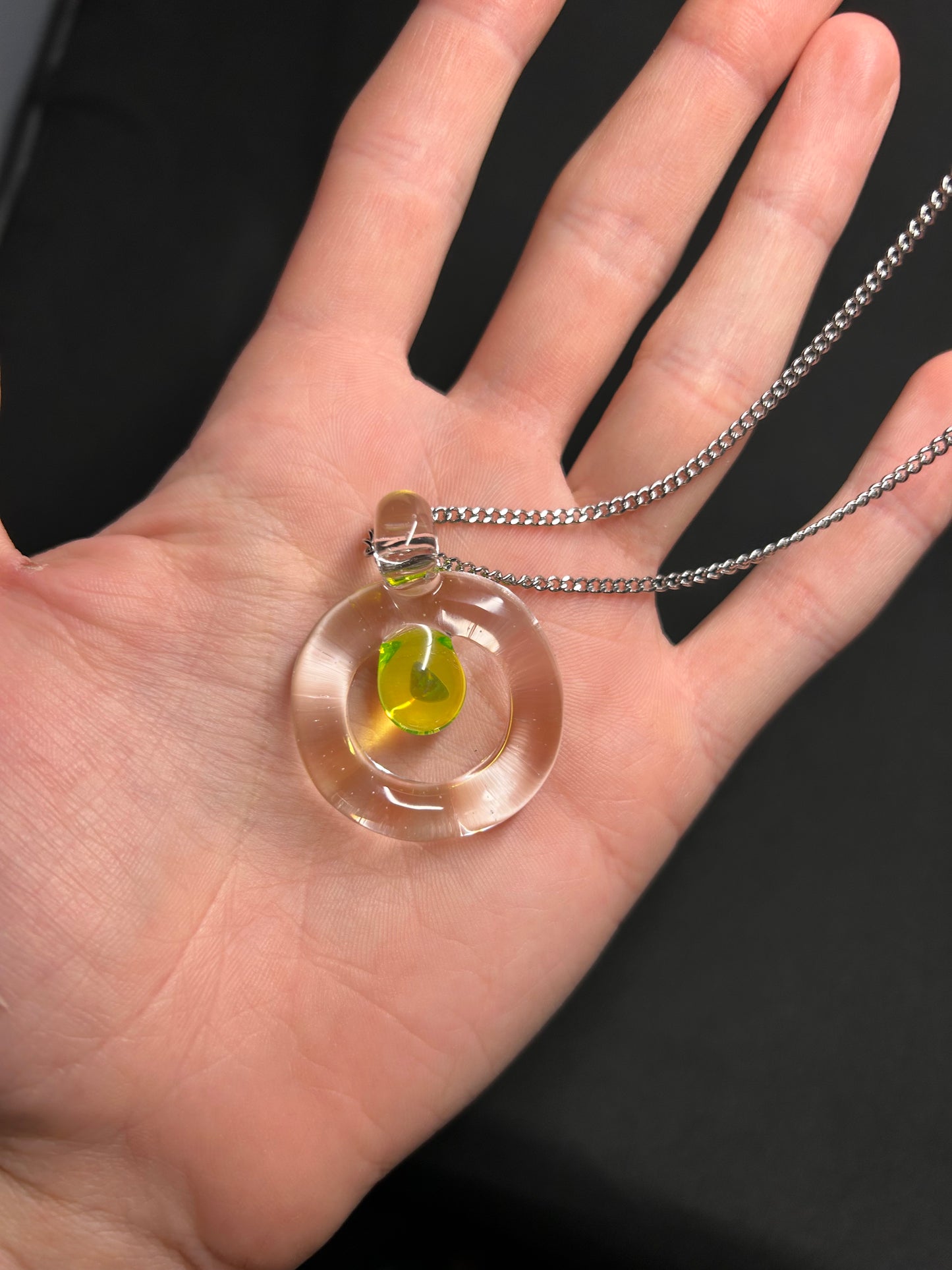 Banded UV Pendant with Encased Opal