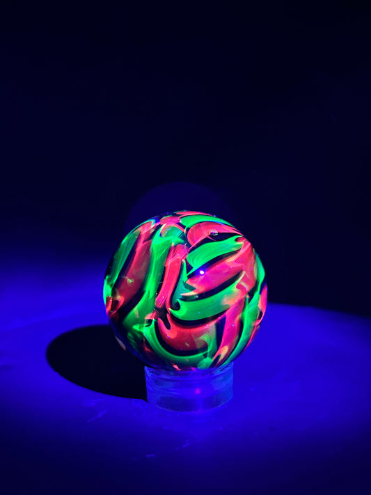 Red/Green UV Cane Marble 29mm