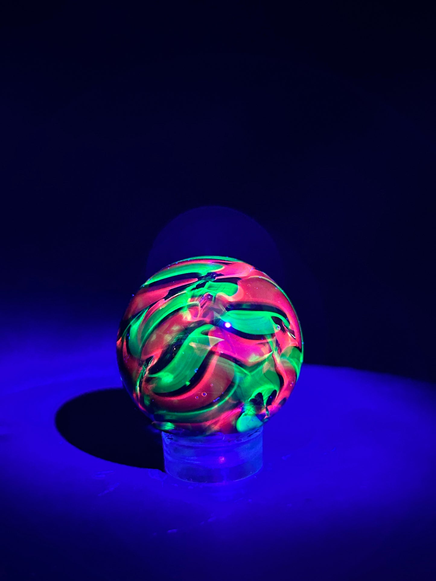 Red/Green UV Cane Marble 29mm