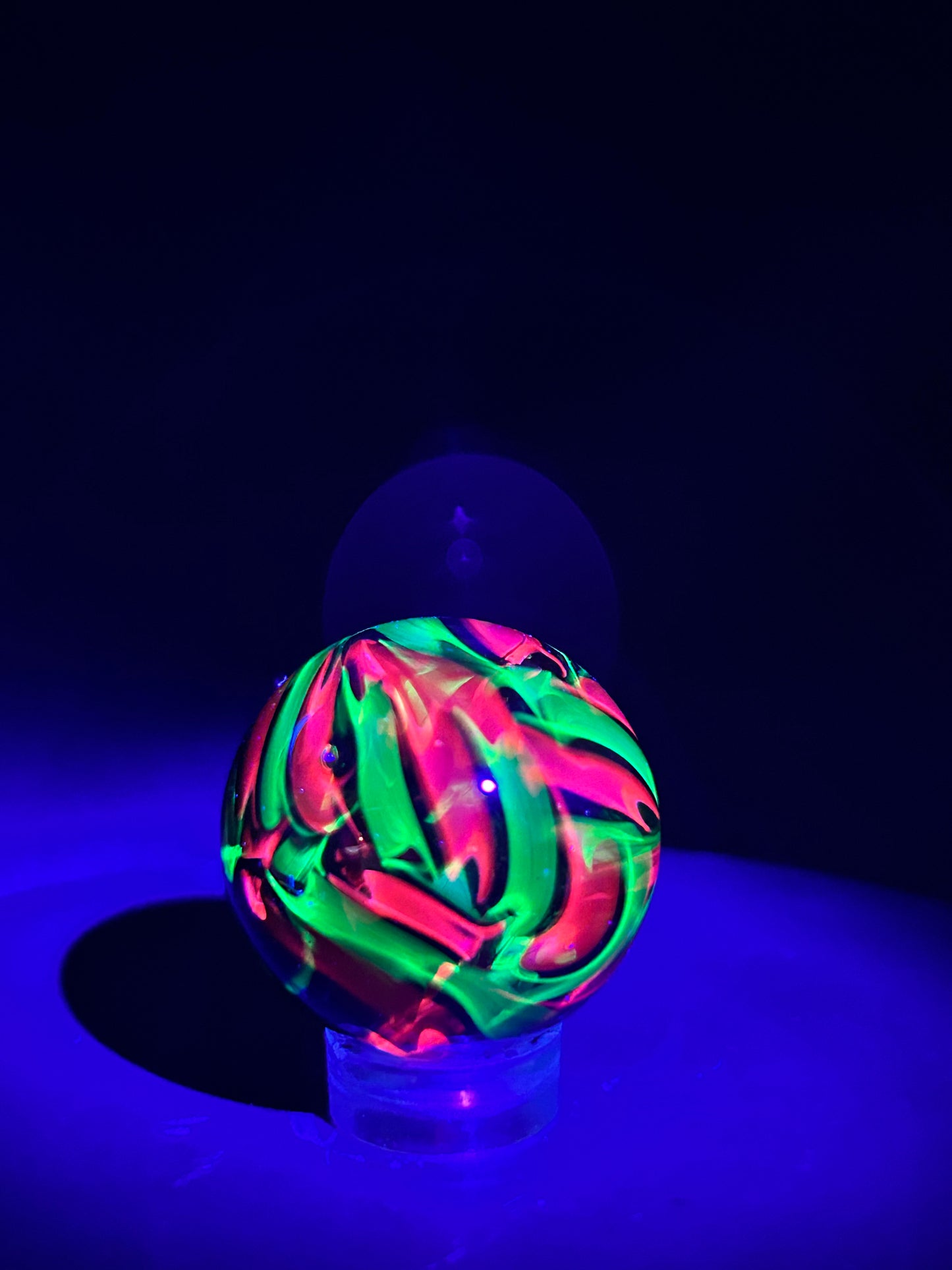 Red/Green UV Cane Marble 29mm