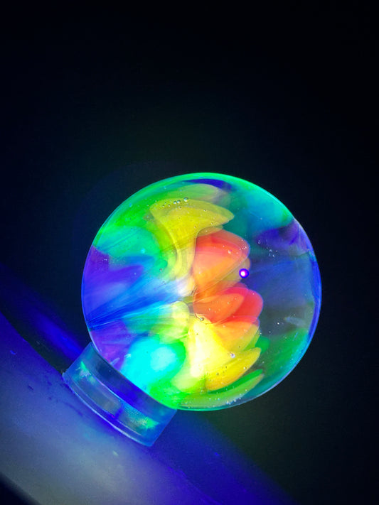 UV Rainbow Implosion Marble 34mm