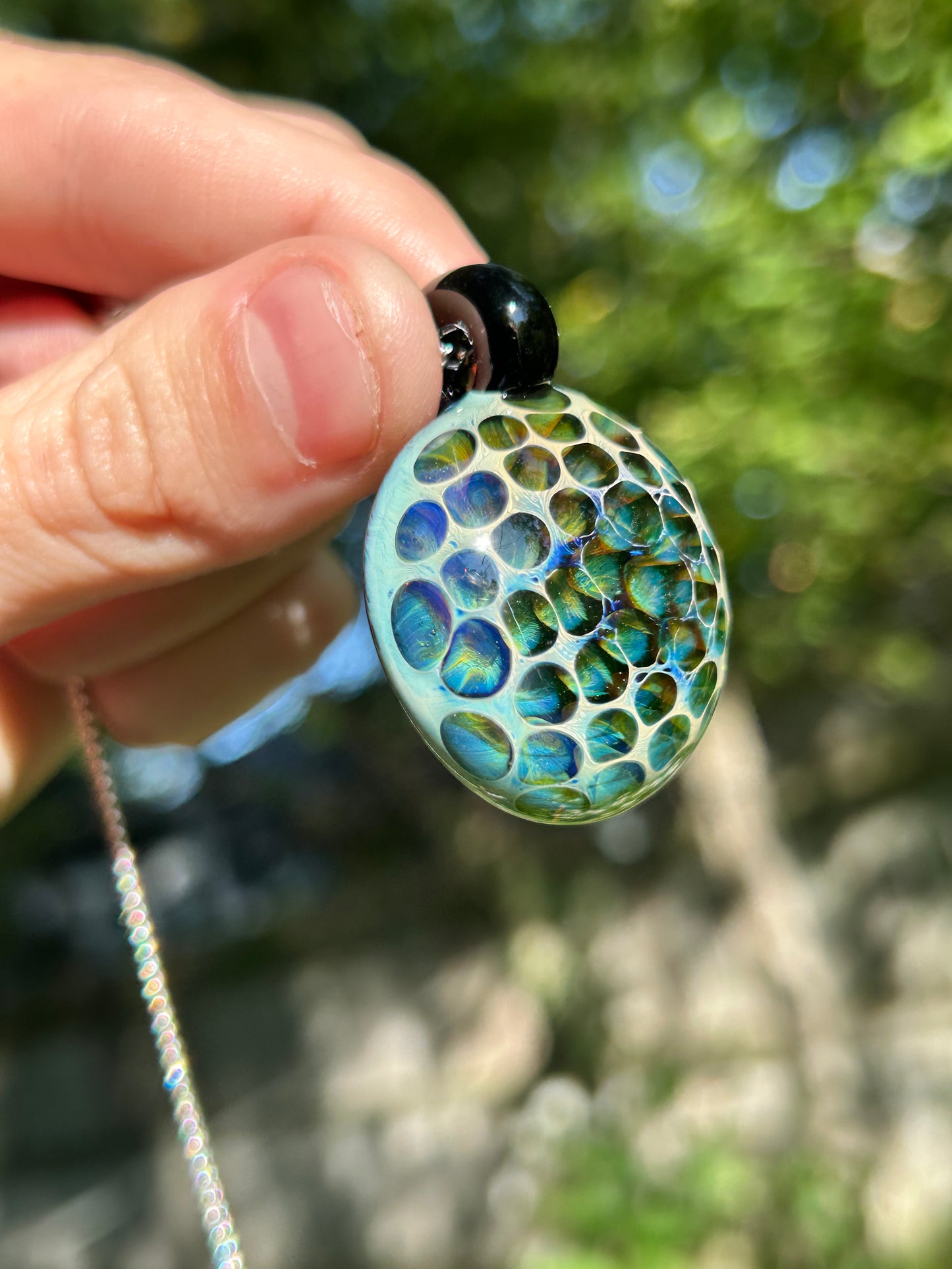 Silver Green Pendant (With Uranium Glass)