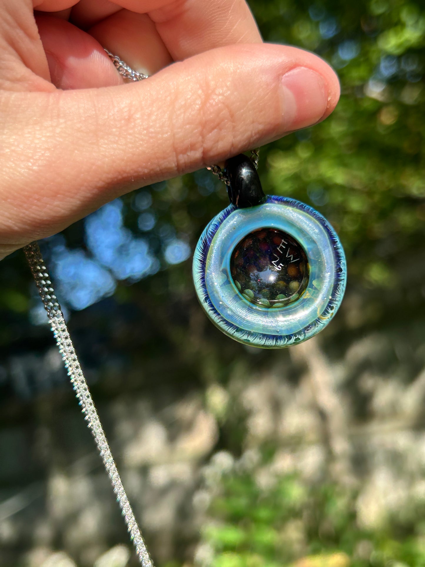 Silver Green Pendant (With Uranium Glass)