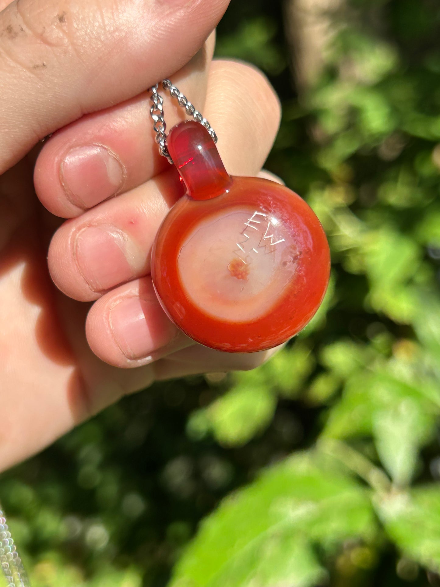 Red Opaline Pendant (With Rainbow UV)