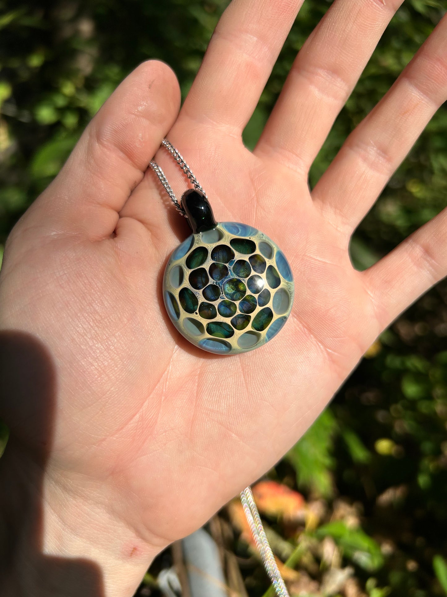 Silver Green Pendant (With Rainbow UV)