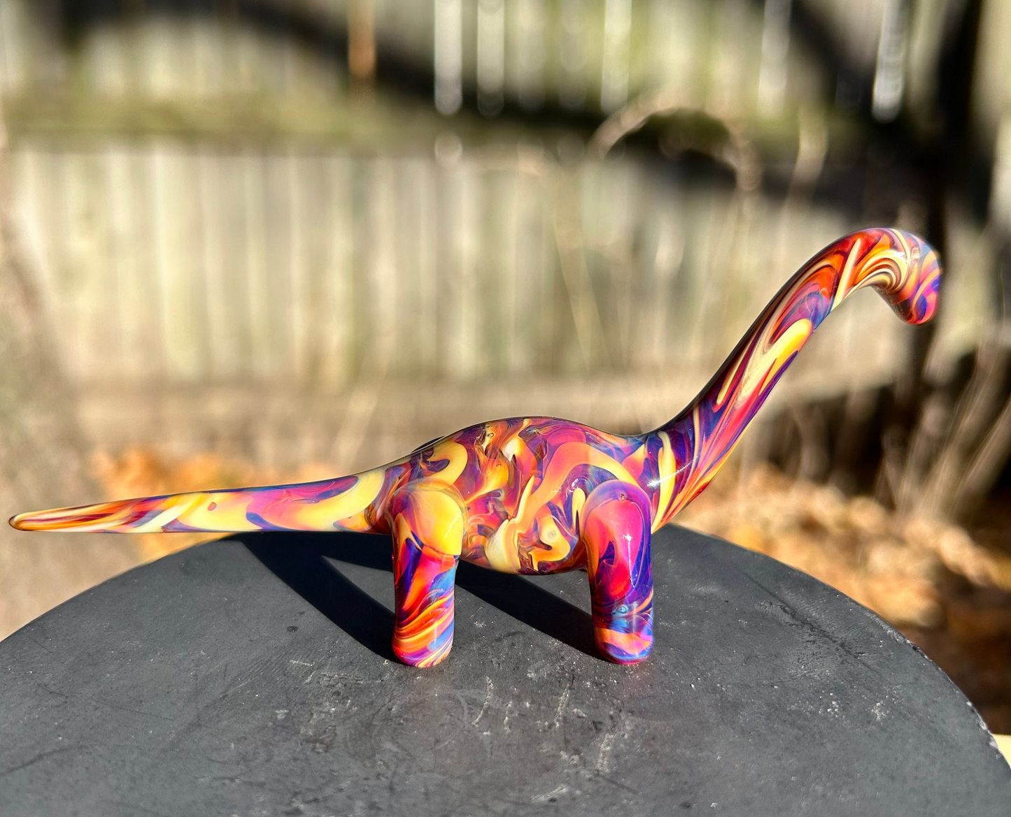 Bright Amber Purple Dino