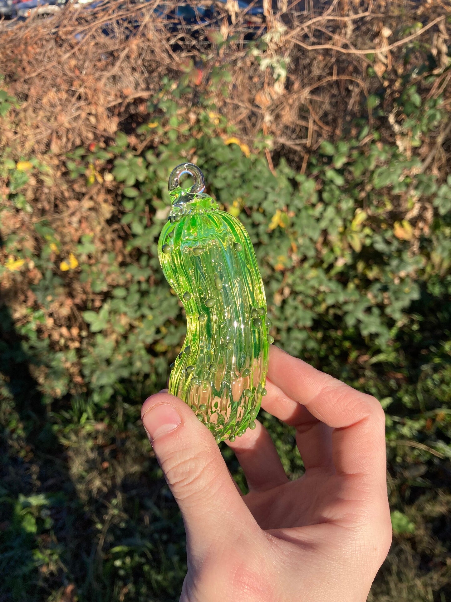 Uranium Glass Pickle ornament