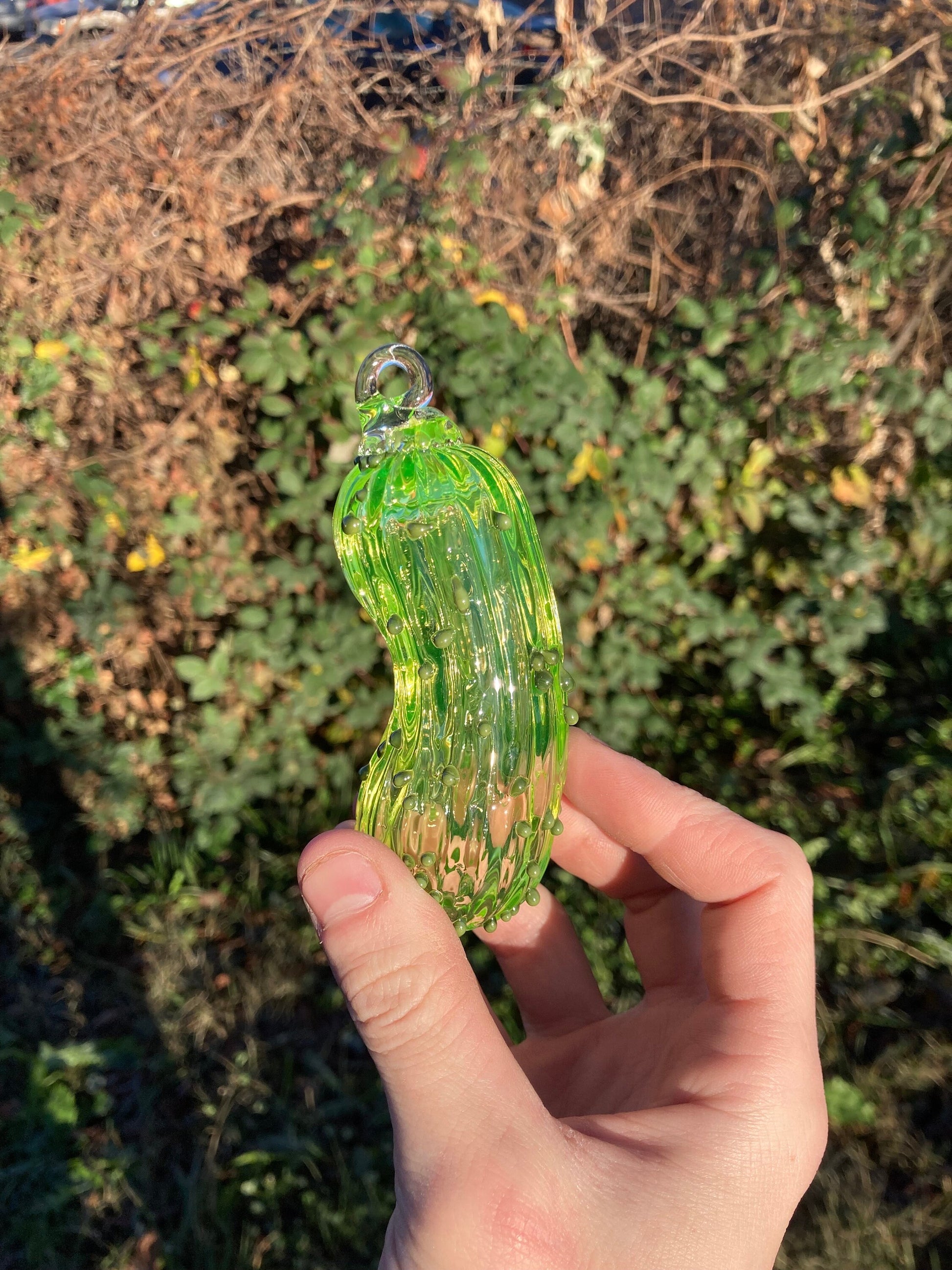 Uranium Glass Pickle ornament